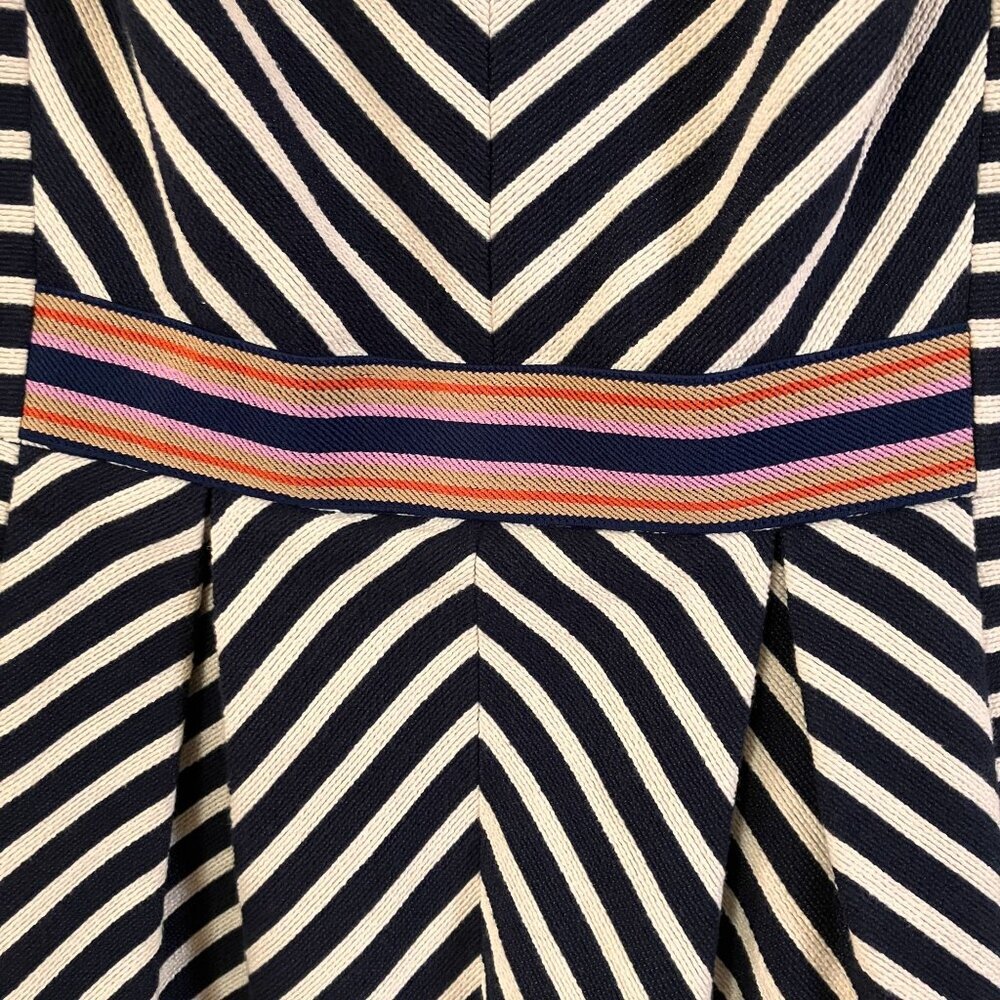Anthropologie Womens Maeve Miltred Striped Nautical Dress Size 8 Blue SP NWOT - Picture 4 of 12